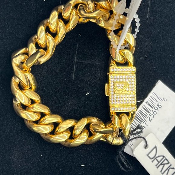 Darkai 18K Gold-Plated & Cubic Zirconia Cuban-Link Chain Bracelet - Picture 3 of 8